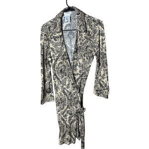 Vintage George Paisley Print Wrap Dress Size M 8/10